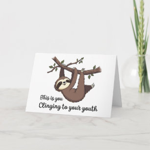 Cartão de aniversário engraçado de preguiça para c