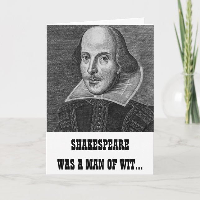 Cartão de aniversário engraçado de Shakespeare (Frente)
