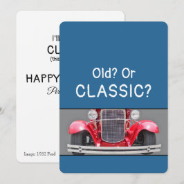 Cartão de aniversário engraçado de um Ford clássic