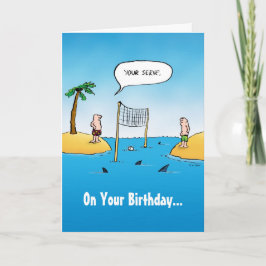 Cartão de Aniversário Engraçado de Voleibol de Tub