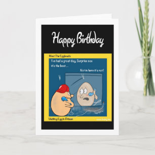 Cartão de Aniversário Engraçado - desenho de ovo n