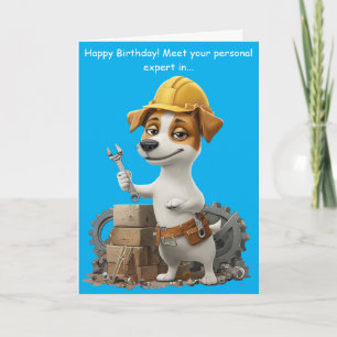 Cartão de aniversário engraçado do cão Jack Russel