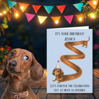Cartão de aniversário engraçado do Dachshund-