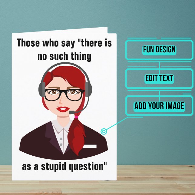 Cartão de Aniversário Engraçado do Representante d (Looking for the perfect card for that clever customer service rep friend of yours.)