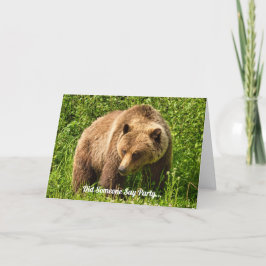 Cartão de Aniversário Engraçado do Urso Pardo de K