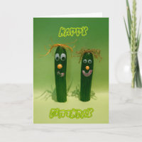 Cartão de aniversário engraçado dos pepinos