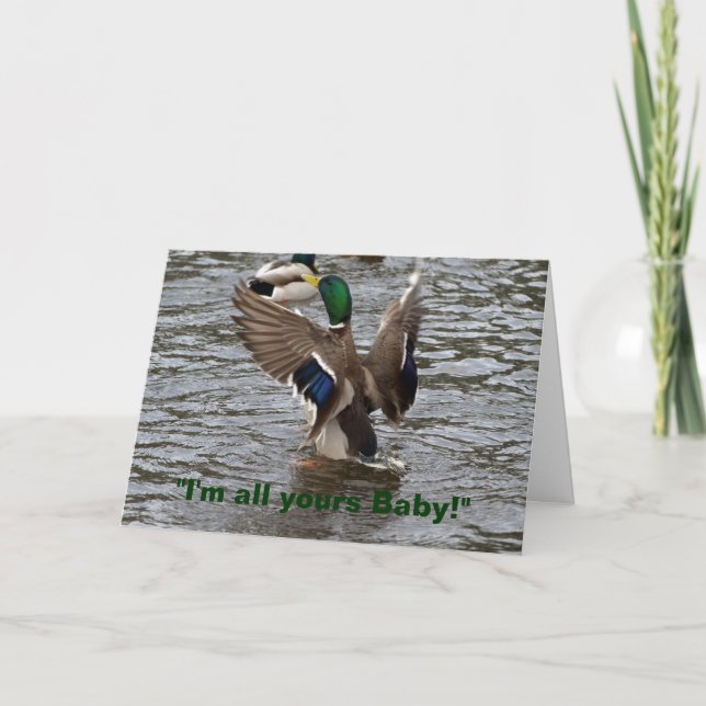 Cartão de Aniversário Engraçado Mallard Duck (Frente)