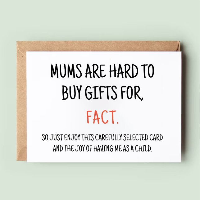 Cartão de aniversário engraçado para a mamãe difíc (Mum hard to buy for Funny Mom Birthday Card)
