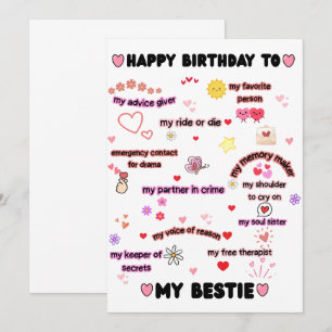 Cartão de aniversário engraçado para amiga e melho
