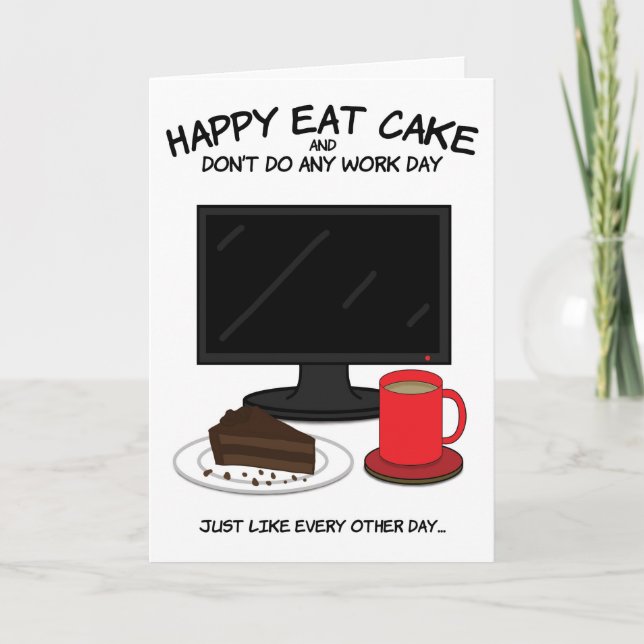 Cartão De Aniversário Engraçado Para Colega De Tra (Frente)