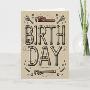 Cartão de Aniversário Engraçado para Encanador Hum