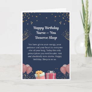 Cartão de Aniversário Engraçado para Enfermeira —