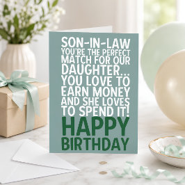 Cartão de Aniversário Engraçado para Genro Piada d