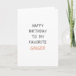 Cartão de aniversário engraçado para Ginger