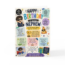 Cartão de Aniversário Engraçado para Sobrinho Cute