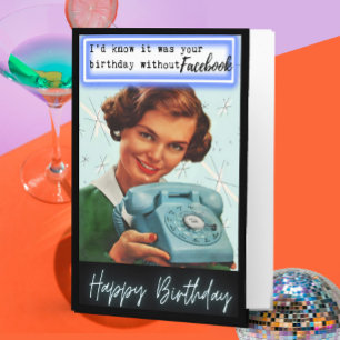 Cartão de aniversário engraçado retrô melhor amiga