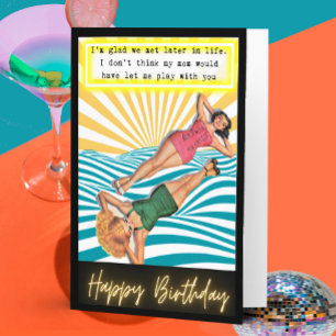 Cartão de aniversário engraçado retrô Melhor Amiga