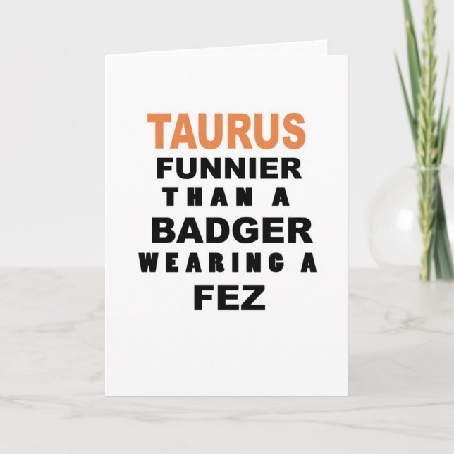 Cartão de Aniversário Engraçado Taurus (Frente)