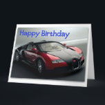 Cartão de aniversário enorme engraçado do carro de<br><div class="desc">Cartão de aniversário enorme engraçado do carro de esportes por cartões do demónio de velocidade. "Se você joga seus cartões certo você pôde pegar um carro. Hmmm? Nah!!! Feliz aniversario de qualquer maneira!!!</div>