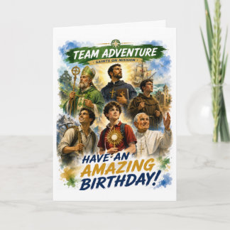 Cartão de Aniversário Equipe Aventura Santos em um