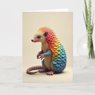 Cartão de Aniversário Escamas Iridescentes