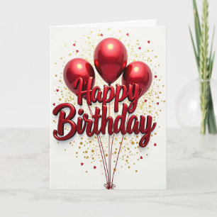 Cartão de Aniversário Esfera Vermelha
