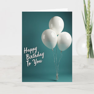 Cartão de Aniversário Esferas Verde-azulado