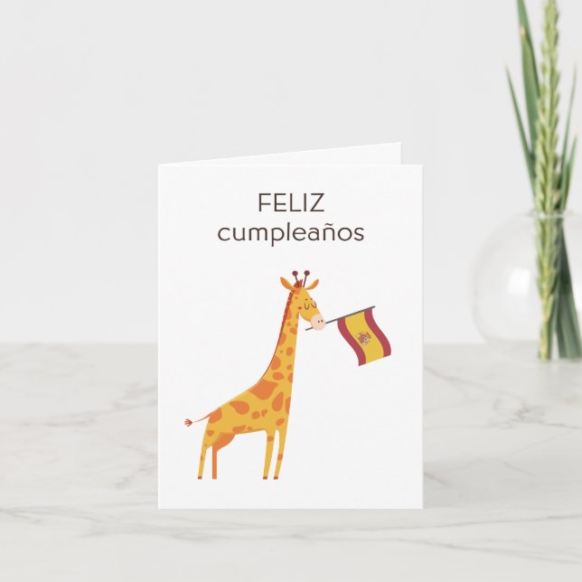 Cartão de Aniversário Espanhol - Feliz Cumpleaños (Frente)
