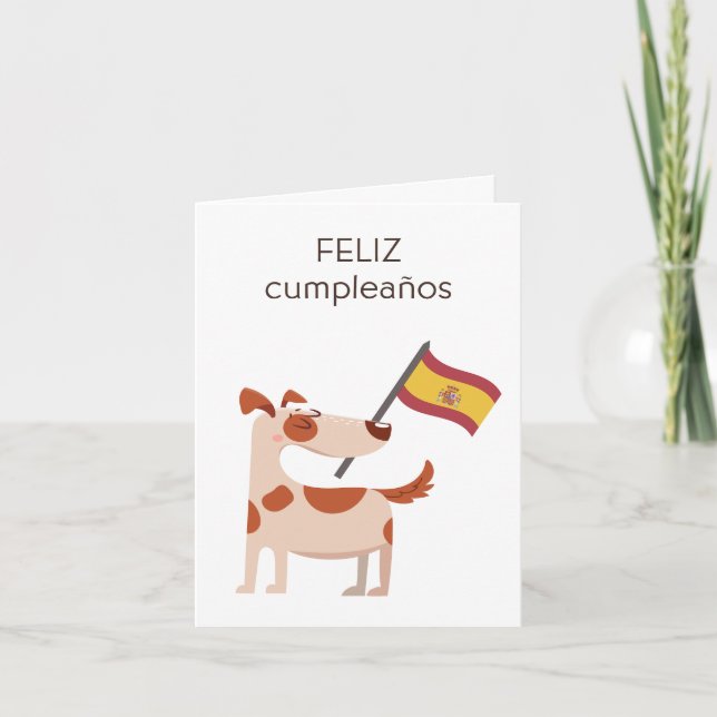 Cartão de Aniversário Espanhol - Feliz Cumpleaños (Frente)