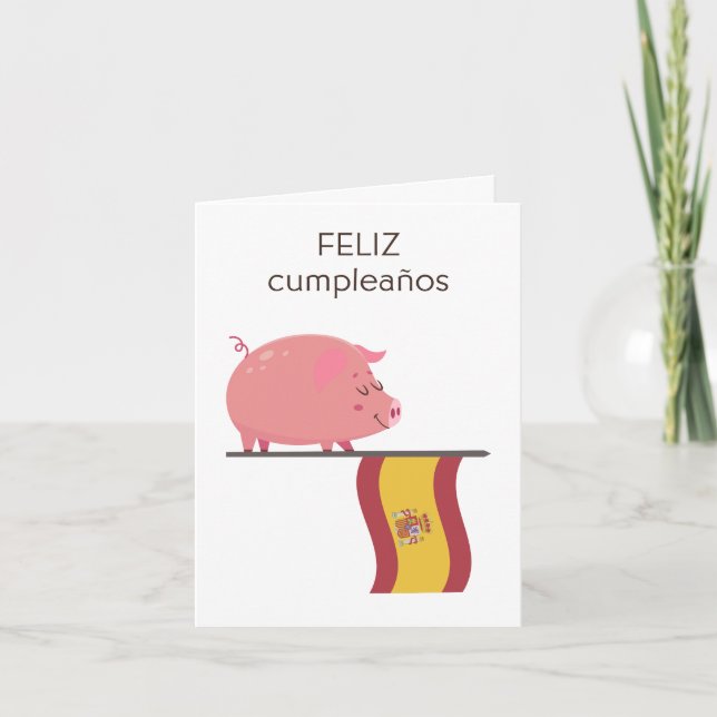 Cartão de Aniversário Espanhol - Feliz Cumpleaños (Frente)