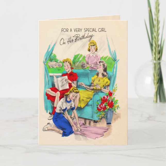 Cartão de aniversário especial da menina (Frente)