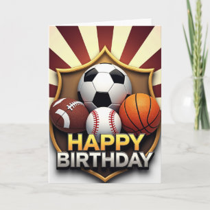 Cartão de Aniversário Esportivo Bola