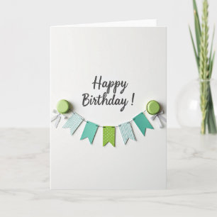 Cartão de Aniversário Estandarte Aqua