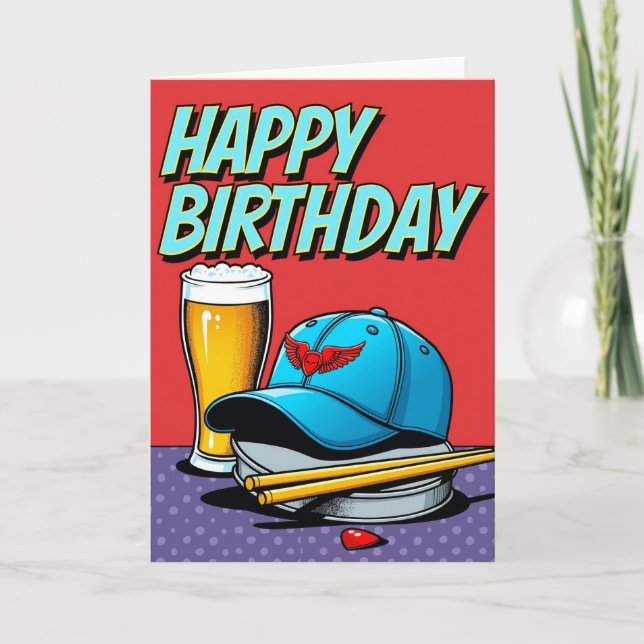 Cartão de Aniversário Estilo Quadrinhos (Frente)