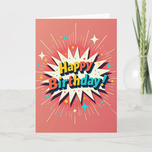 Cartão de Aniversário Estrela Alegre (Frente)