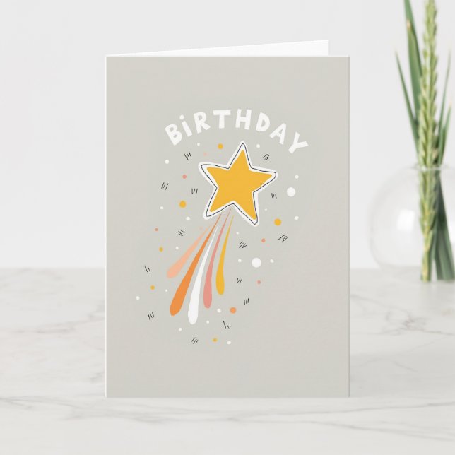 Cartão de Aniversário Estrela Alegre Explosão (Frente)
