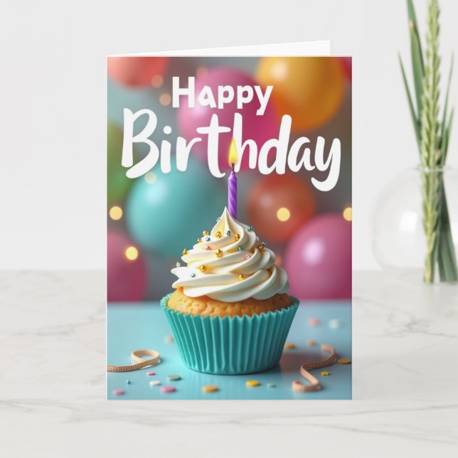 Cartão de Aniversário Estrela Brilhante (Frente)