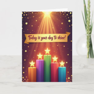 Cartão de Aniversário Estrela Brilhante