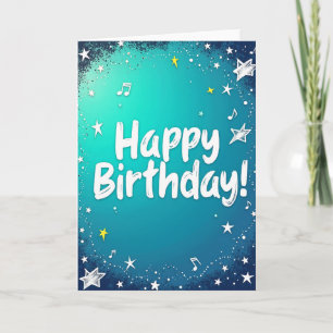 Cartão de Aniversário Estrela Brilhante