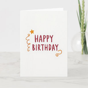 Cartão de Aniversário Estrela Dourada Alegre