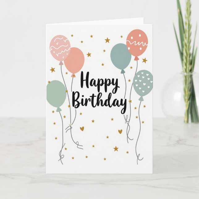 Cartão de Aniversário Estrela Roteiro (Frente)