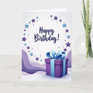 Cartão de Aniversário Estrelado