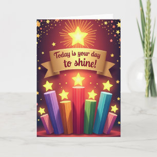 Cartão de Aniversário Estrelado Brilhante