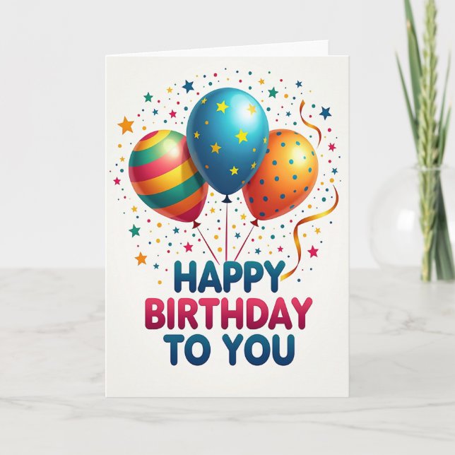 Cartão de Aniversário Estrelas Cerúleas (Frente)
