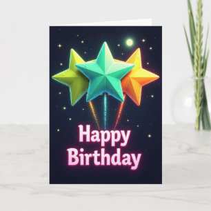 Cartão de Aniversário Estrelas Cósmicas