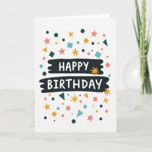 Cartão de Aniversário Estrelas Divertidas