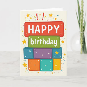 Cartão de Aniversário Estrelas Energéticas