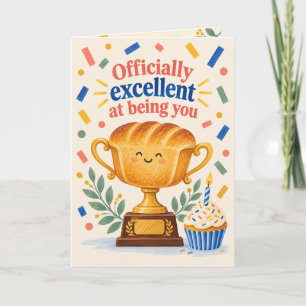 Cartão de Aniversário Excelente Troféu de Pão Engr