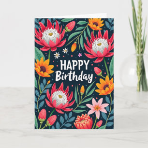 Cartão de Aniversário Exótico em Flor