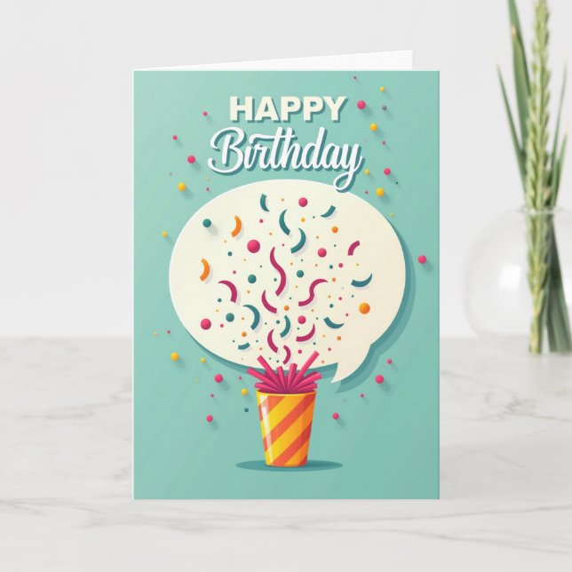 Cartão de Aniversário Explosão Alegre (Frente)